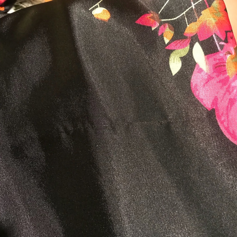 Boho Silky Black Floral Maxi Dress - Size M | Formal Prom Bridesmaid Long Gown - Picture 7 of 9